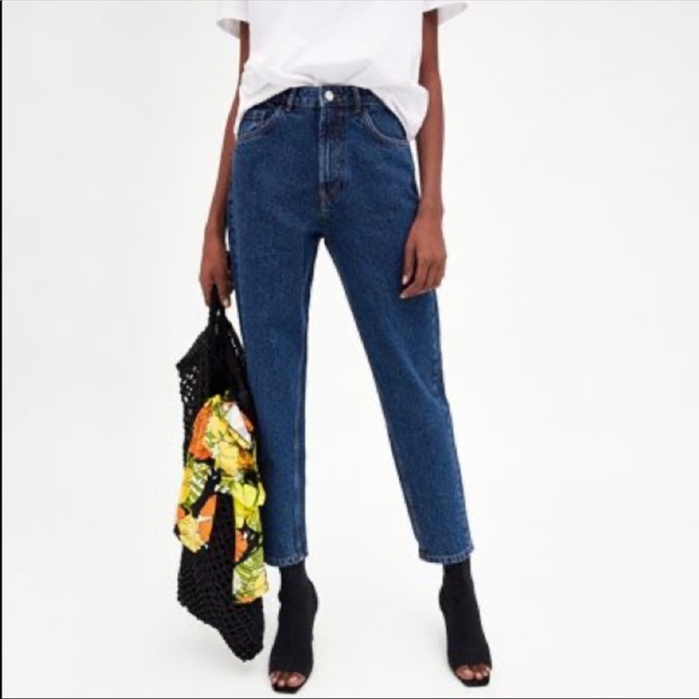 Zara High Rise Blue Jeans